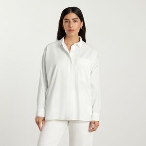 Everlane The Oversized Silky Cotton Shirt White Base - Size S